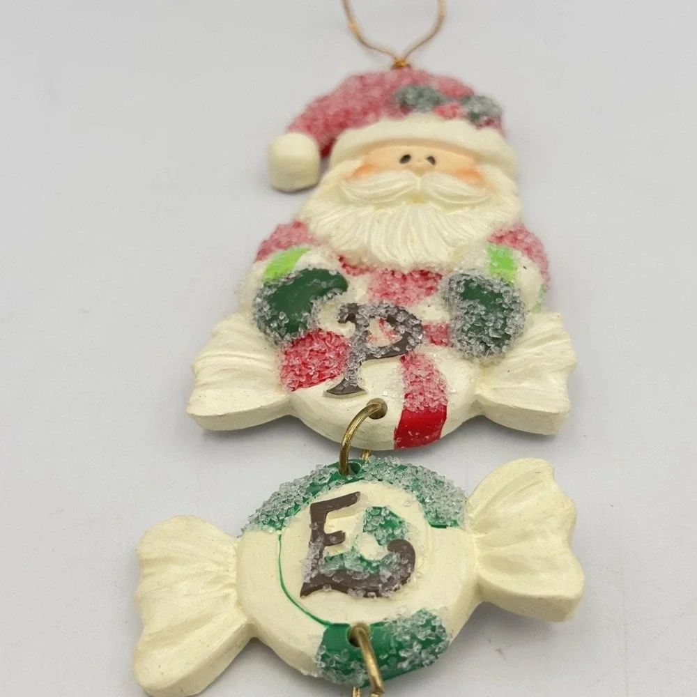 Vintage 5 tier Santa Claus‎ Sugar Candy PEACE Christmas Hanging Ornament